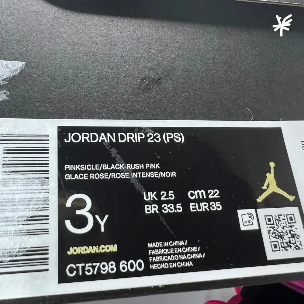 Nike Jordan Drip 23 (PS) Rain Boot Pinksicle/Black Rush CT5798 600 Youth 3 NWB